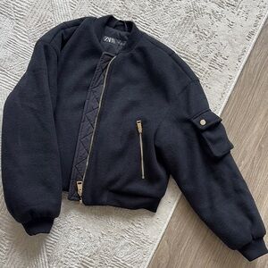 Zara Black Jacket with Gold Details